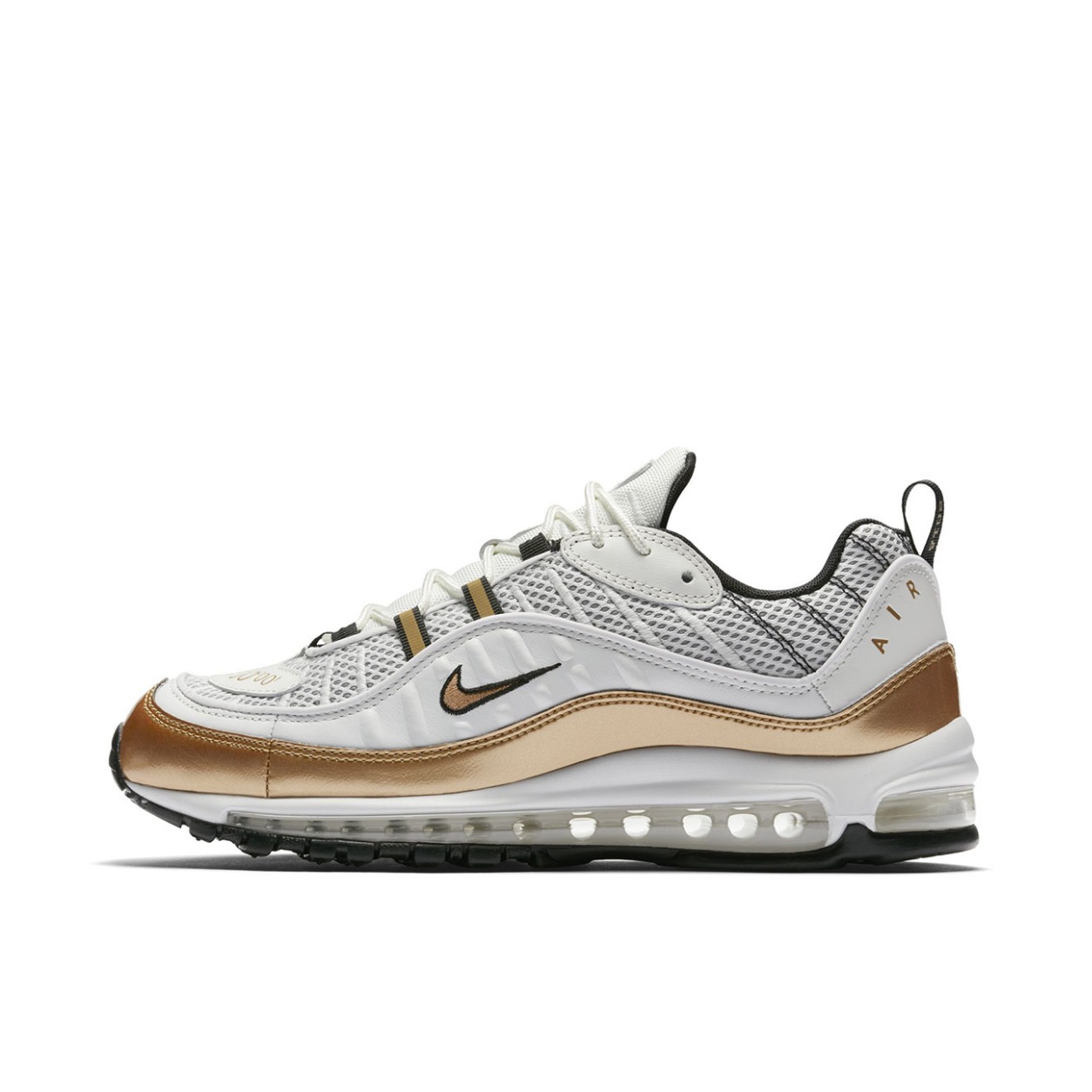 推荐商品：Nike Air Max 98 跑鞋 潮流复古全掌缓震回弹防滑耐磨轻便透气时尚拼接圆头气垫 Hyperlocal UK 白金