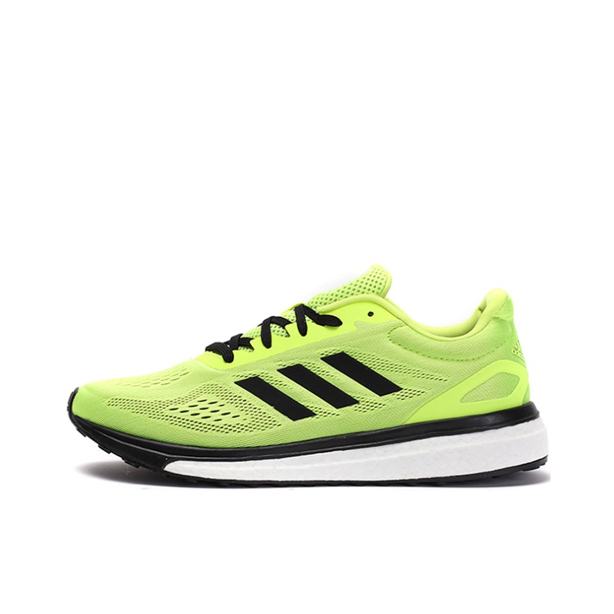 推荐商品：adidas Response Boost LT 防滑耐磨 舒适减震 网布透气 百搭 跑鞋 Solar Yellow/Core Black/Cloud White 荧光黄