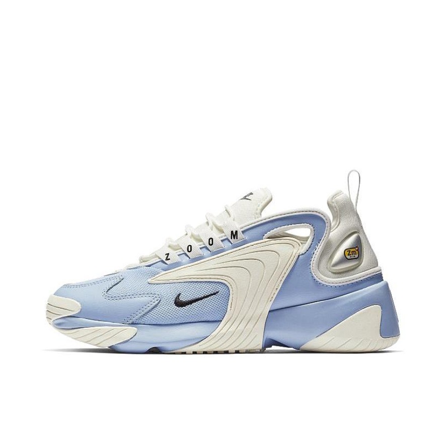 推荐商品：Nike Zoom 2K 运动休闲鞋 潮流复古缓震耐穿圆头 White/Blue 白蓝