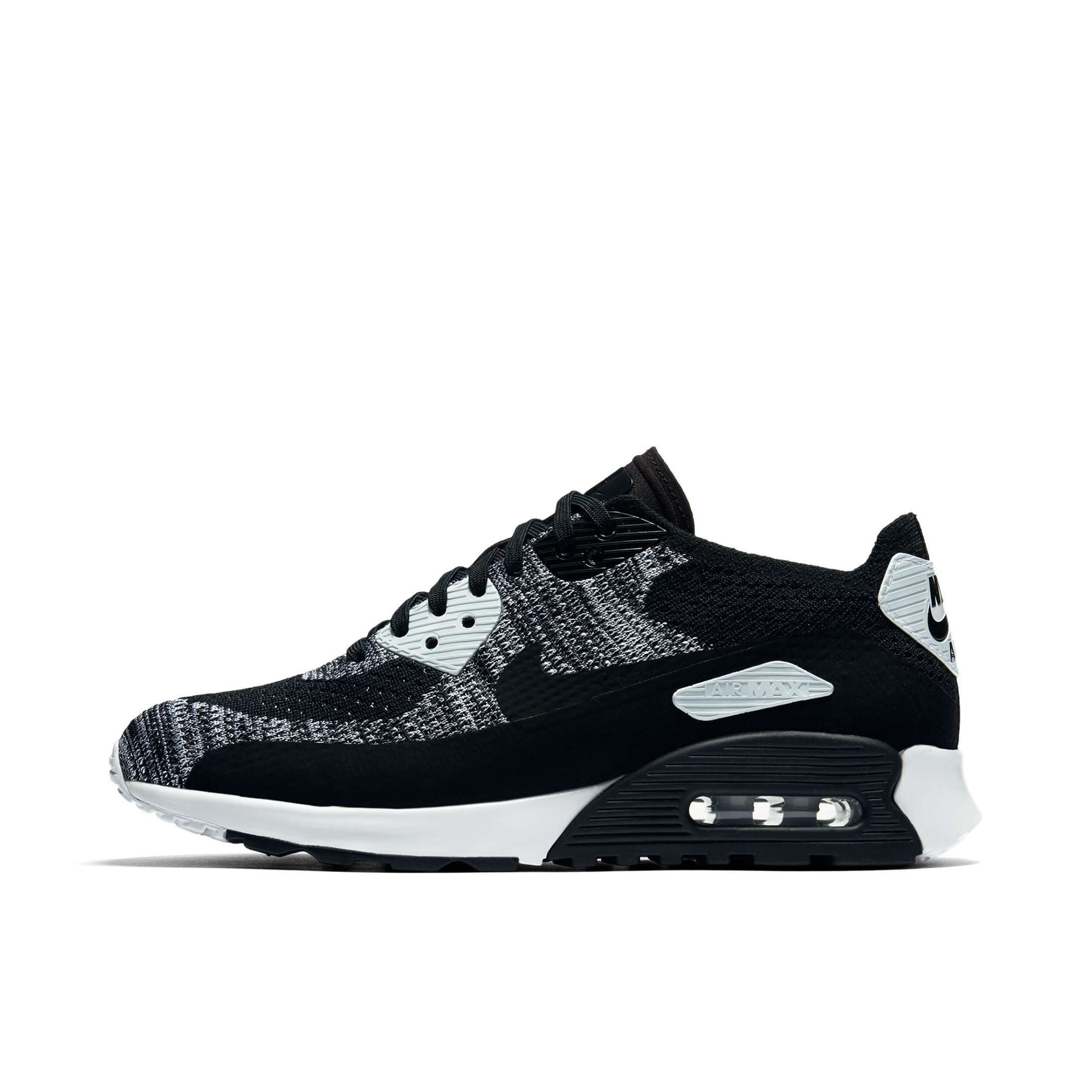 推荐商品：Nike Air Max 90 Flyknit 跑鞋 防滑耐磨减震百搭日常织物 Oreo 灰黑