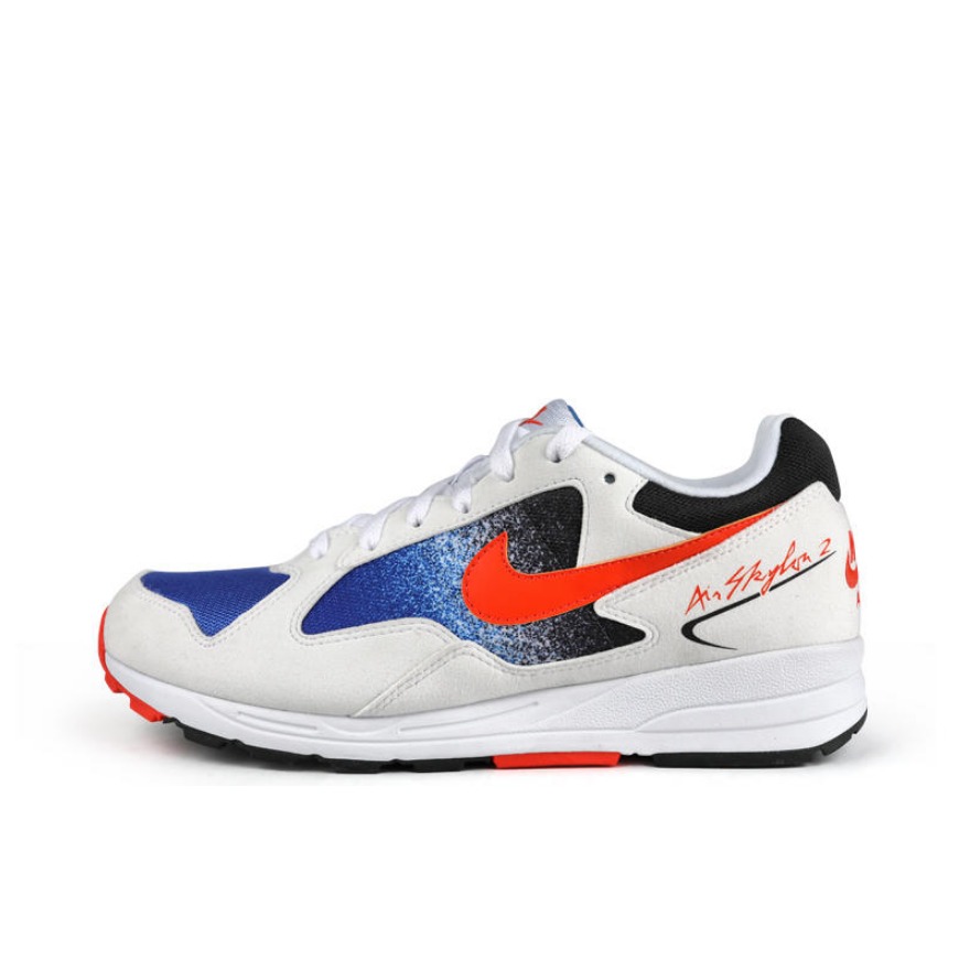 推荐商品：Nike Air Skylon 2 复古百搭 舒适减震 防滑耐磨 透气 休闲鞋 White/Team Orange-Hyper Royal-Black 蓝黑橙