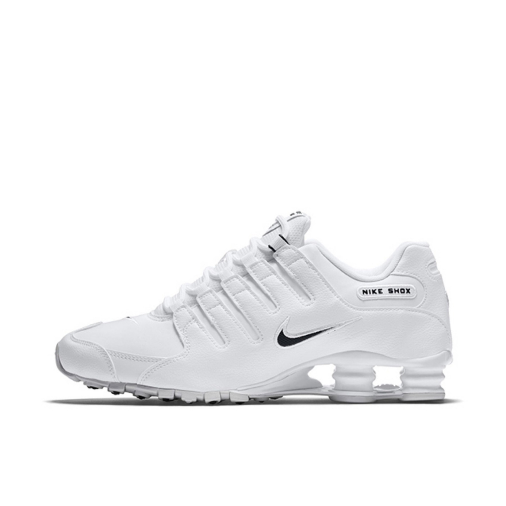 推荐商品：Nike Shox NZ 跑鞋 减震回弹防滑耐磨运动舒适皮革贴合支撑 White Black 白色/黑钩