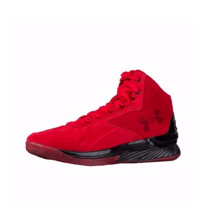 推荐商品：Under Armour/安德玛 Curry 1 缓震 轻便 实战 篮球鞋 Red/Black 麂皮红