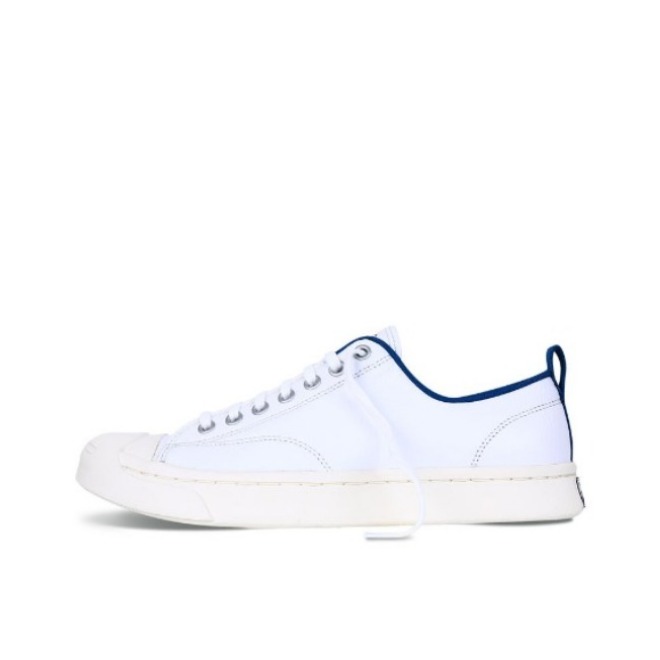 推荐商品：Converse/匡威 Jack Purcell 帆布鞋 圆头防滑耐磨减震轻便复古日常百搭 White 牛皮/白色/蓝色