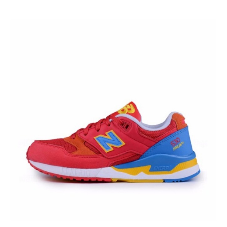 推荐商品：New Balance 530 运动休闲鞋 时尚潮流复古减震防滑耐磨舒适透气织物低帮 橙红蓝