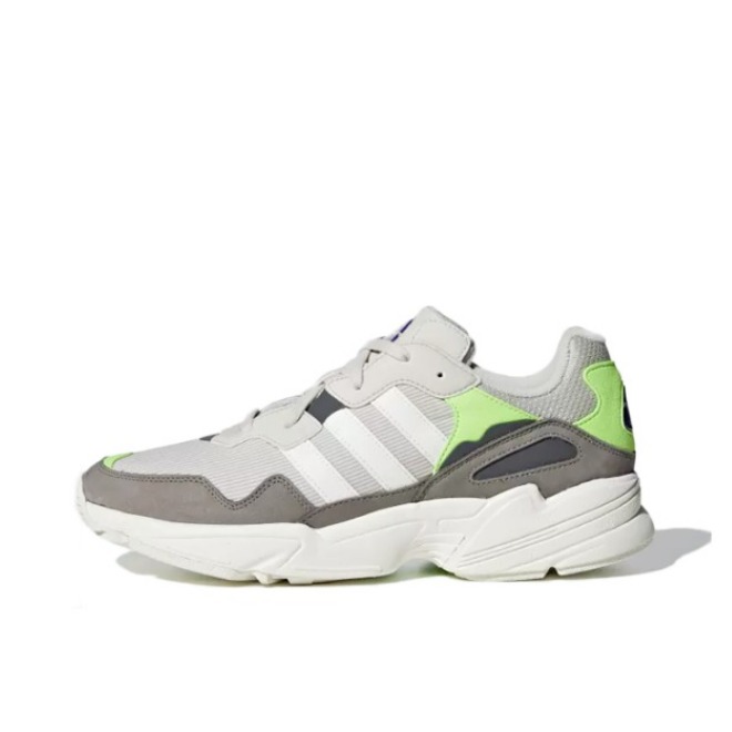 推荐商品：adidas originals Yung-96 运动休闲鞋 防滑耐磨缓震回弹舒适轻便复古 Grey/White/Green 灰色/白色/绿色