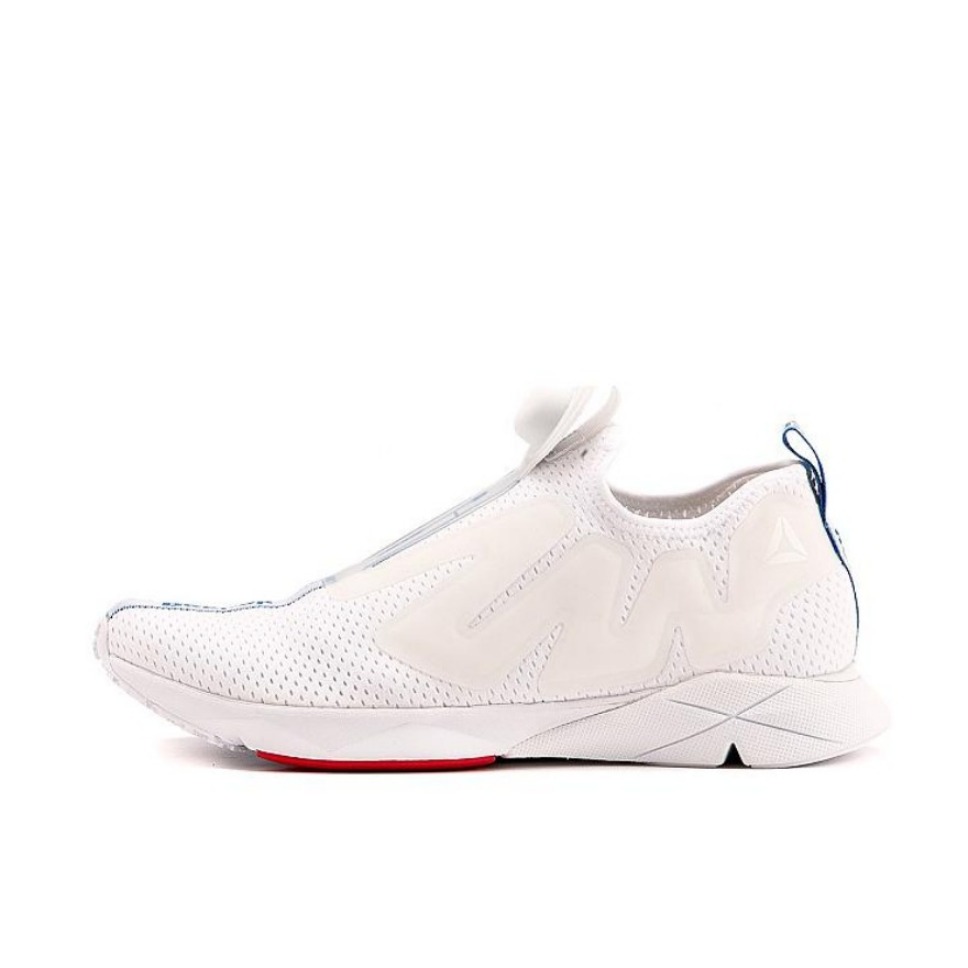 推荐商品：Reebok/锐步 Pump Supreme 运动休闲鞋 时尚百搭舒适轻便防滑耐磨减震透气一脚蹬 OldLace/Blue/Red
 白/蓝/红