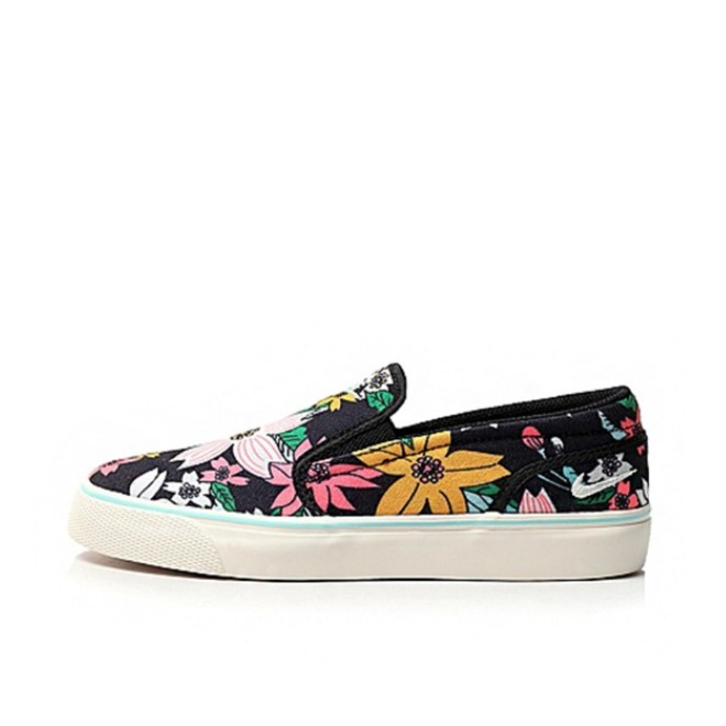 推荐商品：Nike Toki Slip TXT 舒适轻便 百搭 低帮 运动休闲鞋 Print Aloha 黑/花卉印花