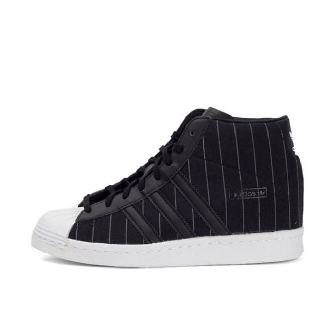 推荐商品：adidas Originals Superstar UP 贝壳头 坡跟 防滑耐磨 舒适轻便 潮流 休闲 通勤 增高鞋 Black/White 黑色条纹