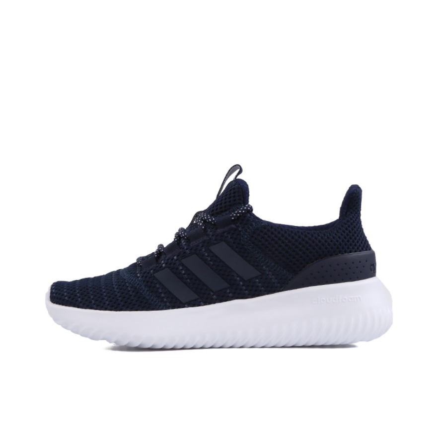 推荐商品：adidas Cloudfoam Ultimate 耐磨 舒适透气 简约百搭 运动休闲鞋 Navy/White 藏青蓝