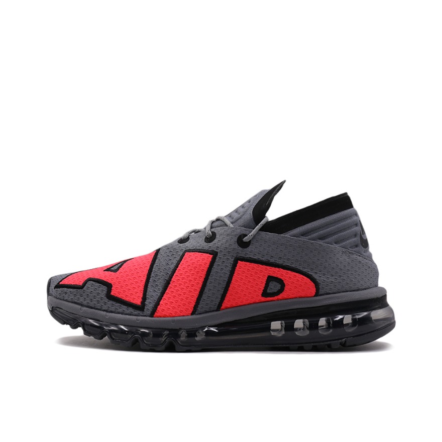 推荐商品：Nike Air Max Flair 跑鞋 全掌气垫防滑耐磨减震回弹轻便透气舒适百搭 Solar Red/Cool Grey 黑红