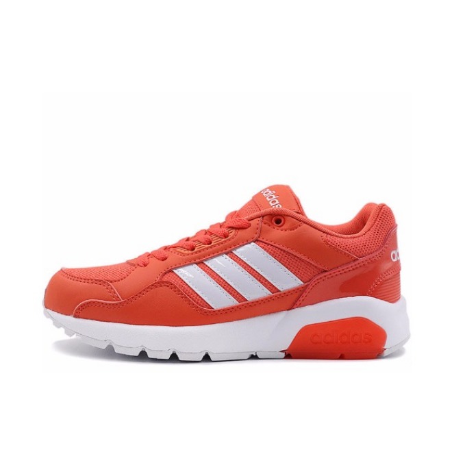推荐商品：adidas NEO Run9tis 运动休闲鞋 舒适轻便防滑耐磨减震回弹复古时尚 Orange/White 橘红/白
