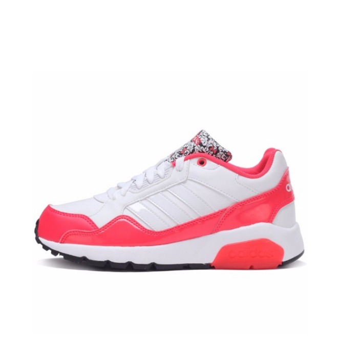 推荐商品：adidas NEO Run9tis 运动休闲鞋 舒适轻便防滑耐磨减震回弹复古时尚 White/Red 白红色