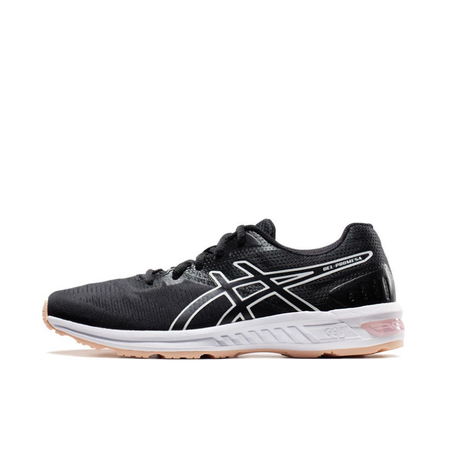推荐商品：Asics/亚瑟士 Promesa LT 透气舒适 防滑耐磨 减震轻便 跑鞋 Black/Silver/Flash Coral 黑色/淡粉