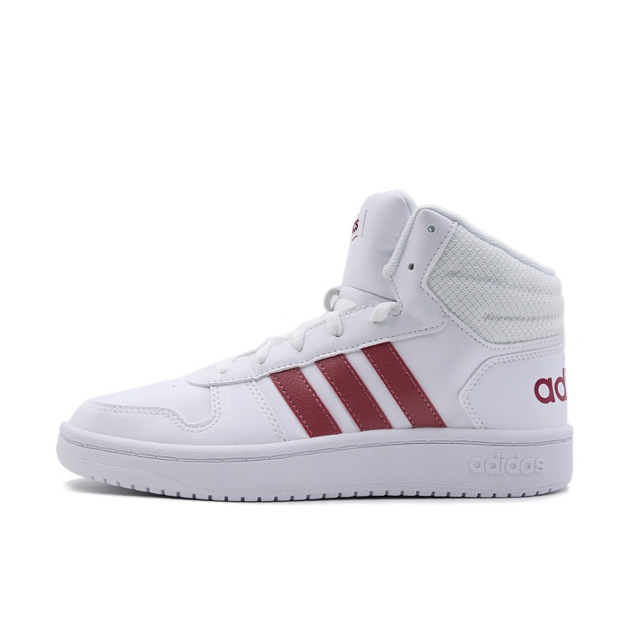 推荐商品：adidas Hoops 2.0 板鞋 简约百搭复古透气轻便舒适防滑耐磨圆头轻运动 White/Red 白色红标Mid