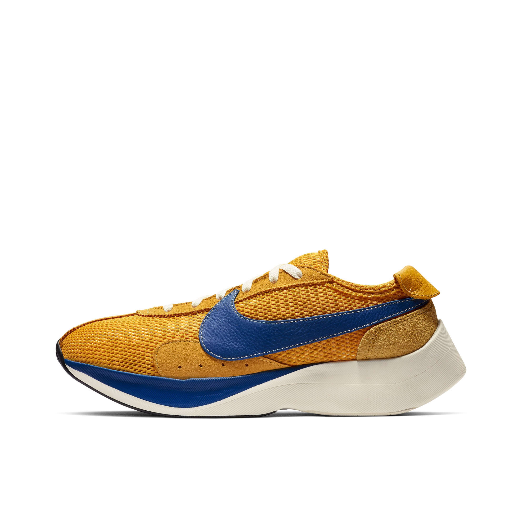 推荐商品：Nike Moon Racer 跑鞋 复古潮流防滑编织 Yellow/Blue/Sail 黄蓝