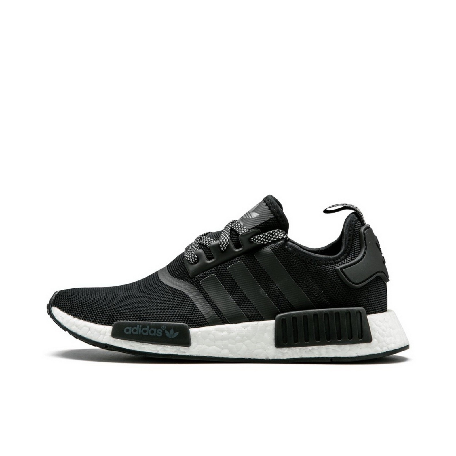 推荐商品：adidas Originals NMD R1 BOOST 织物 轻便透气 缓震 低帮 运动休闲鞋 Black Reflective 反射黑