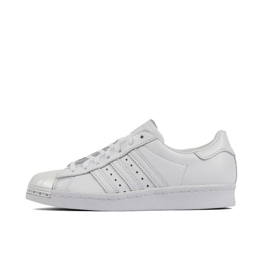 推荐商品：adidas Superstar 80s 板鞋 贝壳头复古防滑耐磨防水减震运动 Cloud White 纯白/白舌