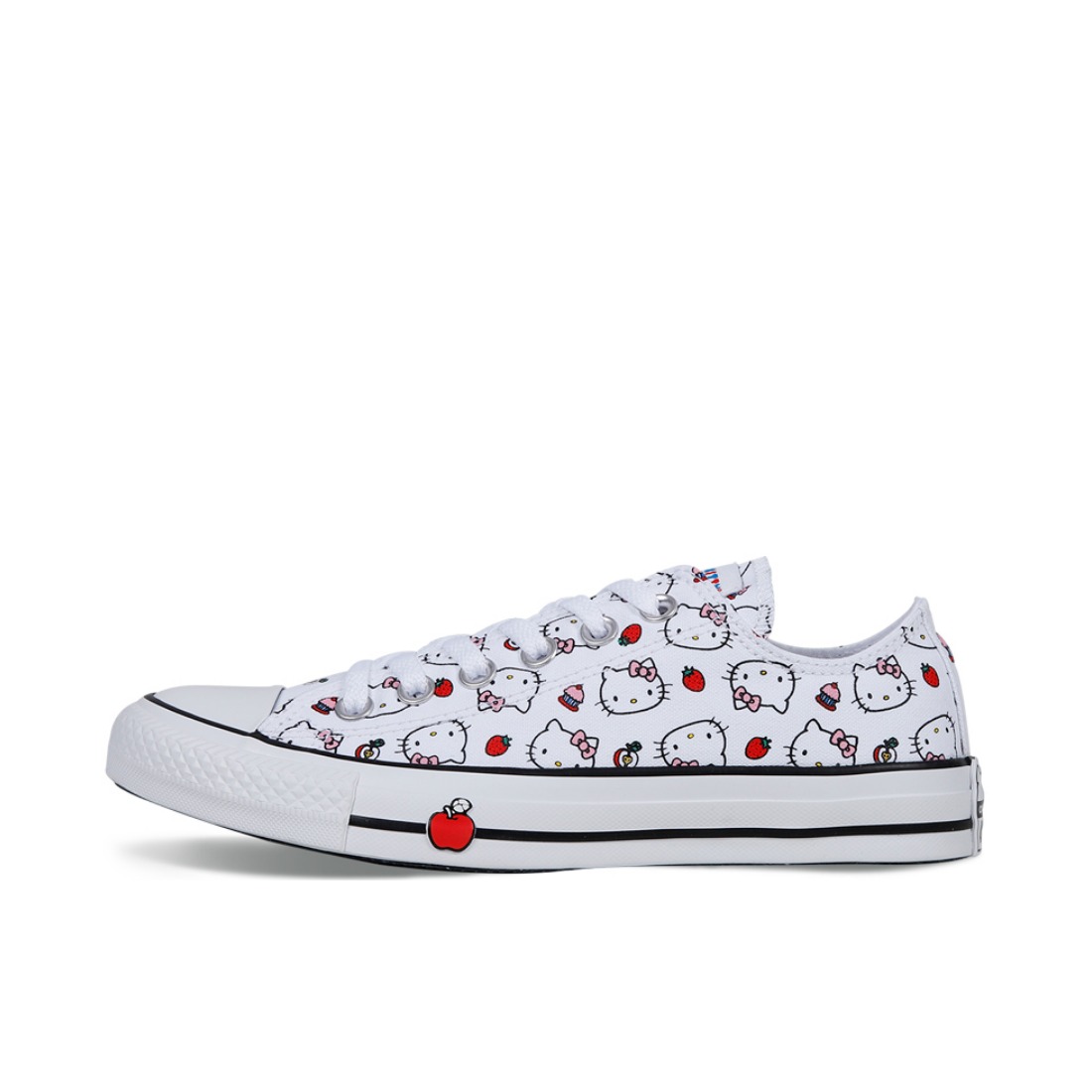 推荐商品：Converse/匡威 Chuck Taylor All Star 帆布鞋 常青款轻便防滑耐磨百搭复古圆头减震贴合高帮 White Hello Kitty联名/低帮/白色