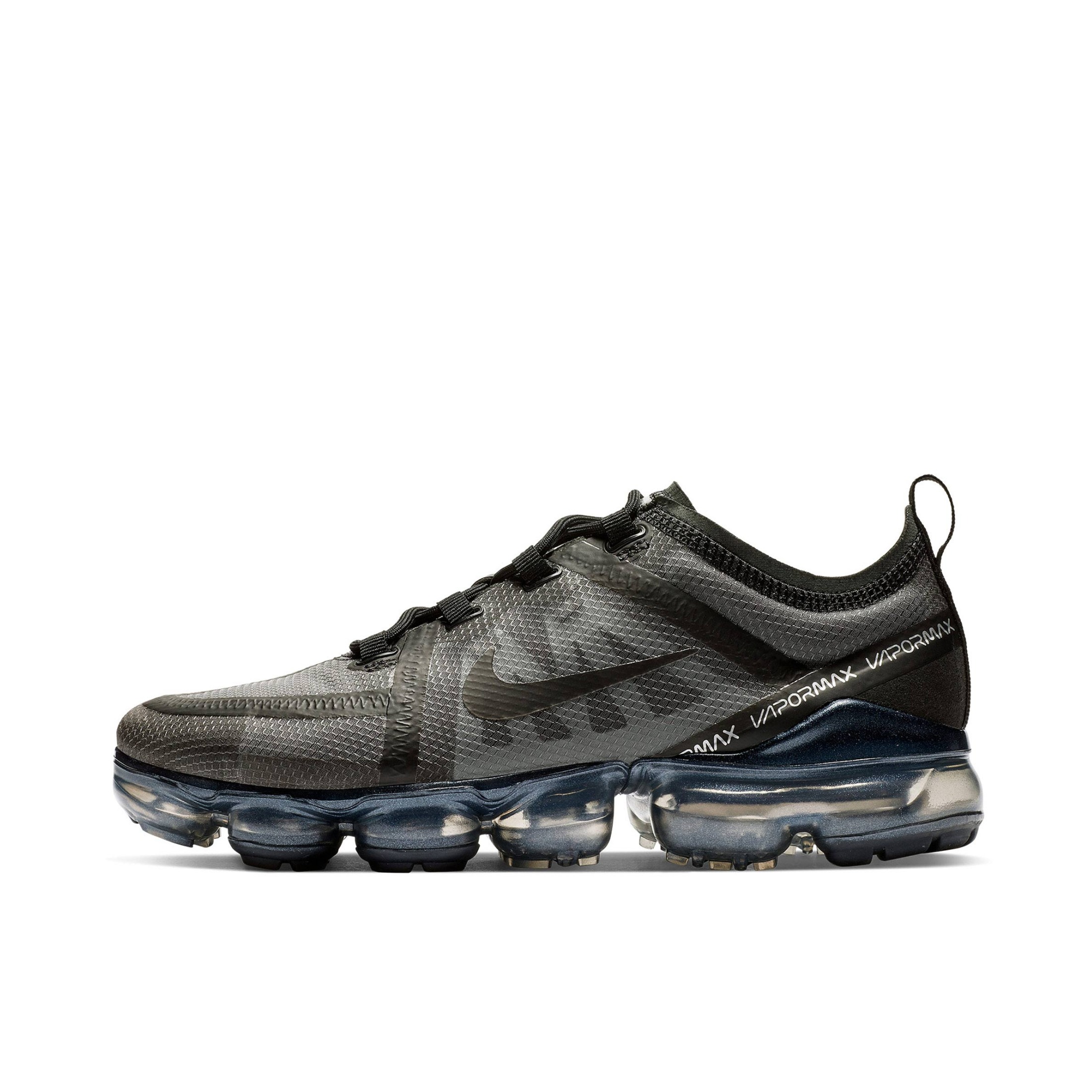 推荐商品：Nike Air VaporMax 2019 跑鞋 全掌气垫减震回弹防滑耐磨织物网布支撑运动 Black/Grey 女款/灰黑