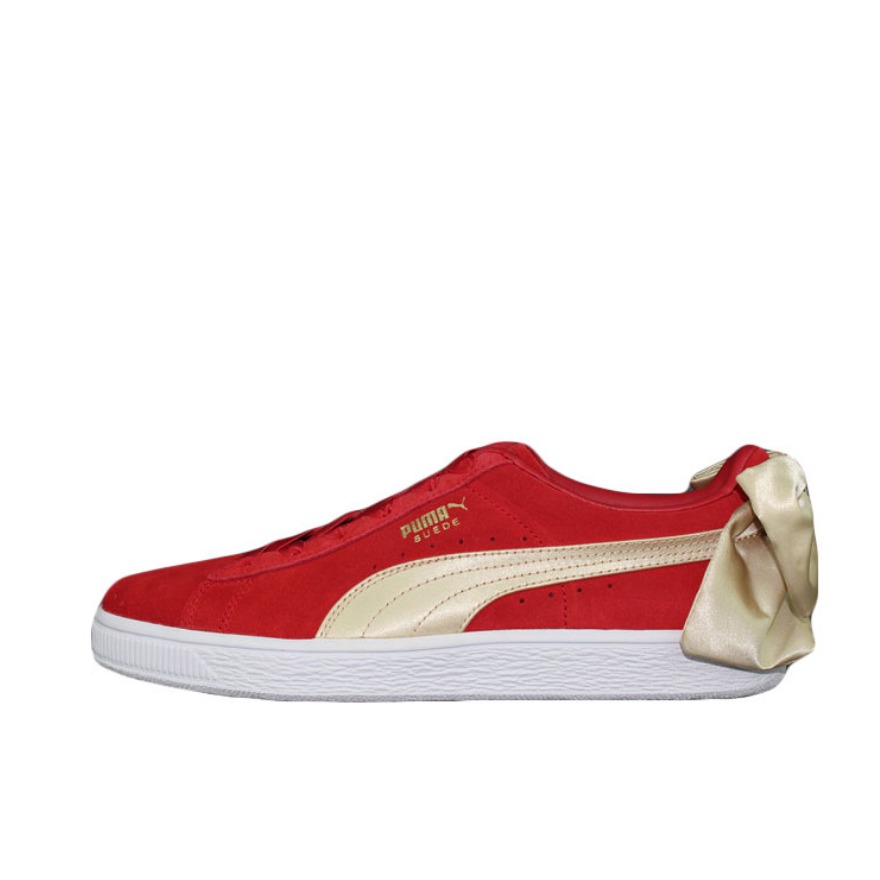 推荐商品：Puma/彪马 Suede Bow 板鞋 耐磨轻便舒适透气蝴蝶结滑复古 Red 红色/香槟金
