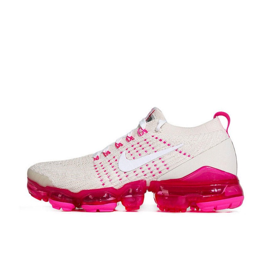 推荐商品：Nike Air VaporMax 3.0 跑鞋 全掌气垫碳板缓震透气防滑耐磨织物支撑编织圆头 White/Shock Pink 白粉