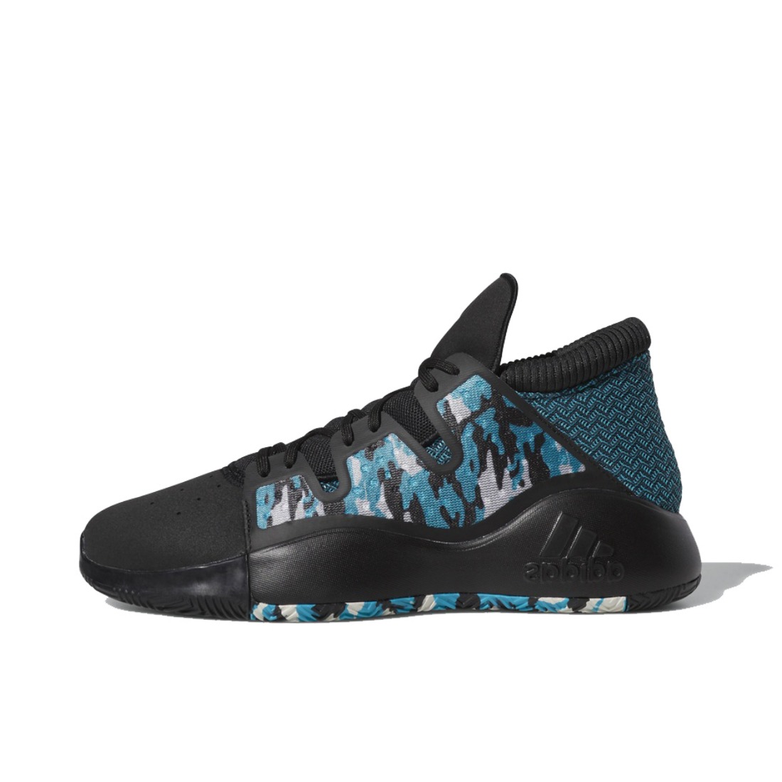 推荐商品：adidas Pro Vision 防滑耐磨 实战 篮球鞋 Core Blakc/Raw White/Teal 黑绿迷彩