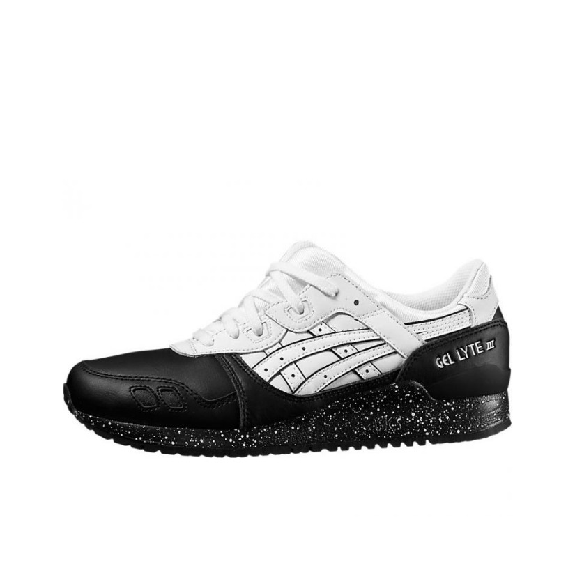 推荐商品：Asics/亚瑟士 Gel-Lyte 3 OG 减震回弹 耐磨防滑 舒适透气 合成革 缓震 复古 低帮 跑鞋 White/Black 黑白拼接/黑泼墨