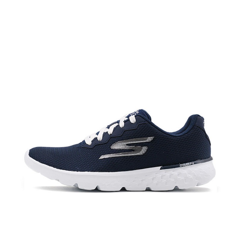 推荐商品：Skechers/斯凯奇 Go Run 400 缓震回弹 轻便软底 网面透气 简约百搭 减震 复古 防水 耐磨 跑鞋 Navy/White 海军蓝色/白色