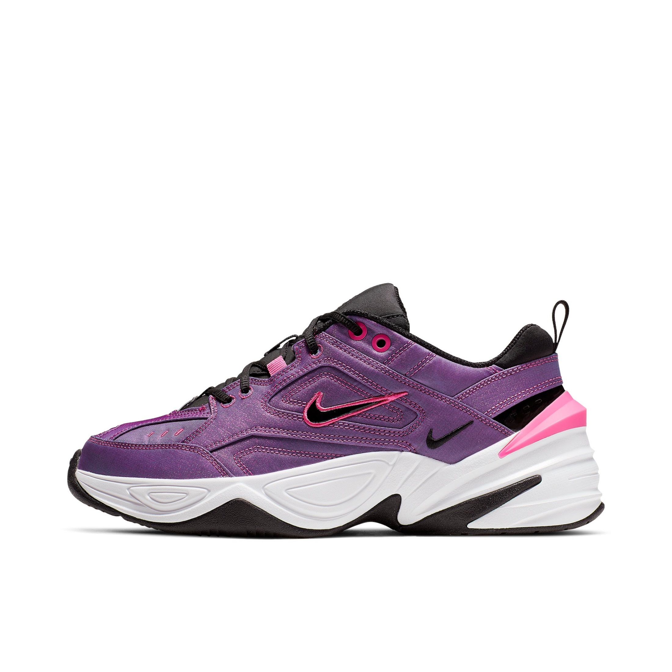 推荐商品：Nike M2K Tekno 老爹鞋 透气厚底织物网布耐磨缓震复古轻便防滑支撑 Laser Fuchsia 白色/紫色