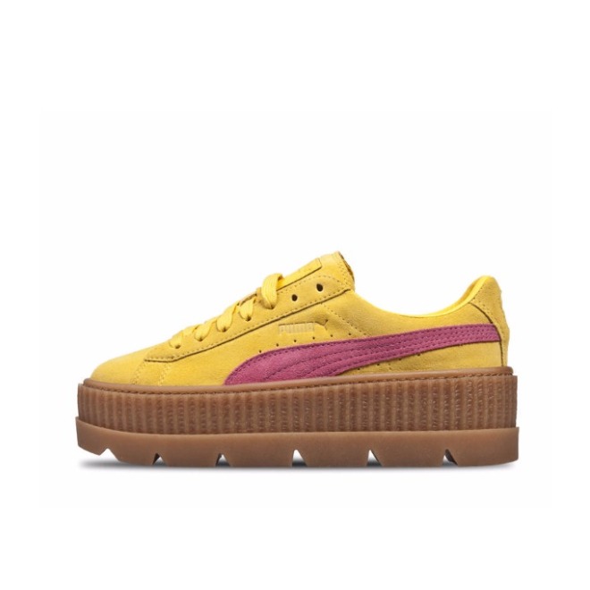 推荐商品：Puma/彪马 Cleated Creeper 运动休闲鞋 轻便耐磨厚底松糕包裹性 PaleVioletRed/Yello

 黄粉