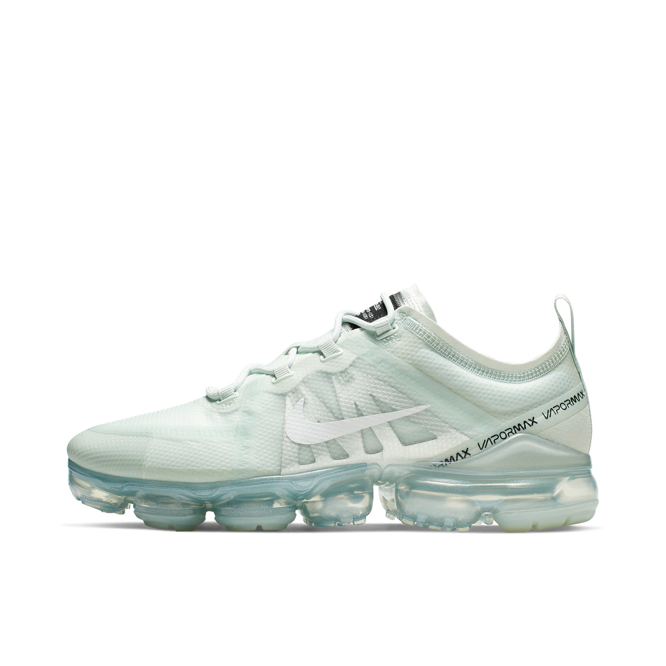 推荐商品：Nike Air VaporMax 2019 跑鞋 全掌气垫减震回弹防滑耐磨织物网布支撑运动 Barely Grey 微灰/白黑