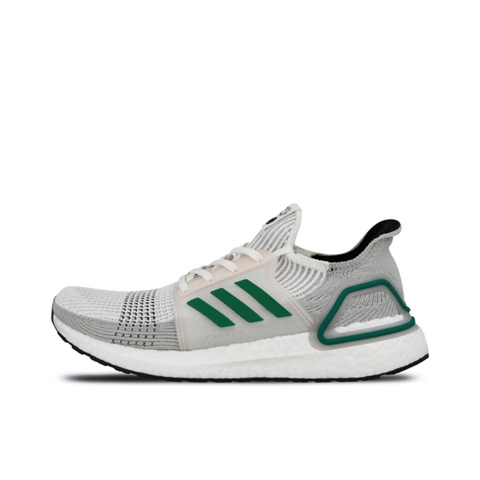 推荐商品：adidas UltraBoost 19 跑鞋 防滑耐磨轻便休闲透气减震织物支撑运动抗扭转 白/绿