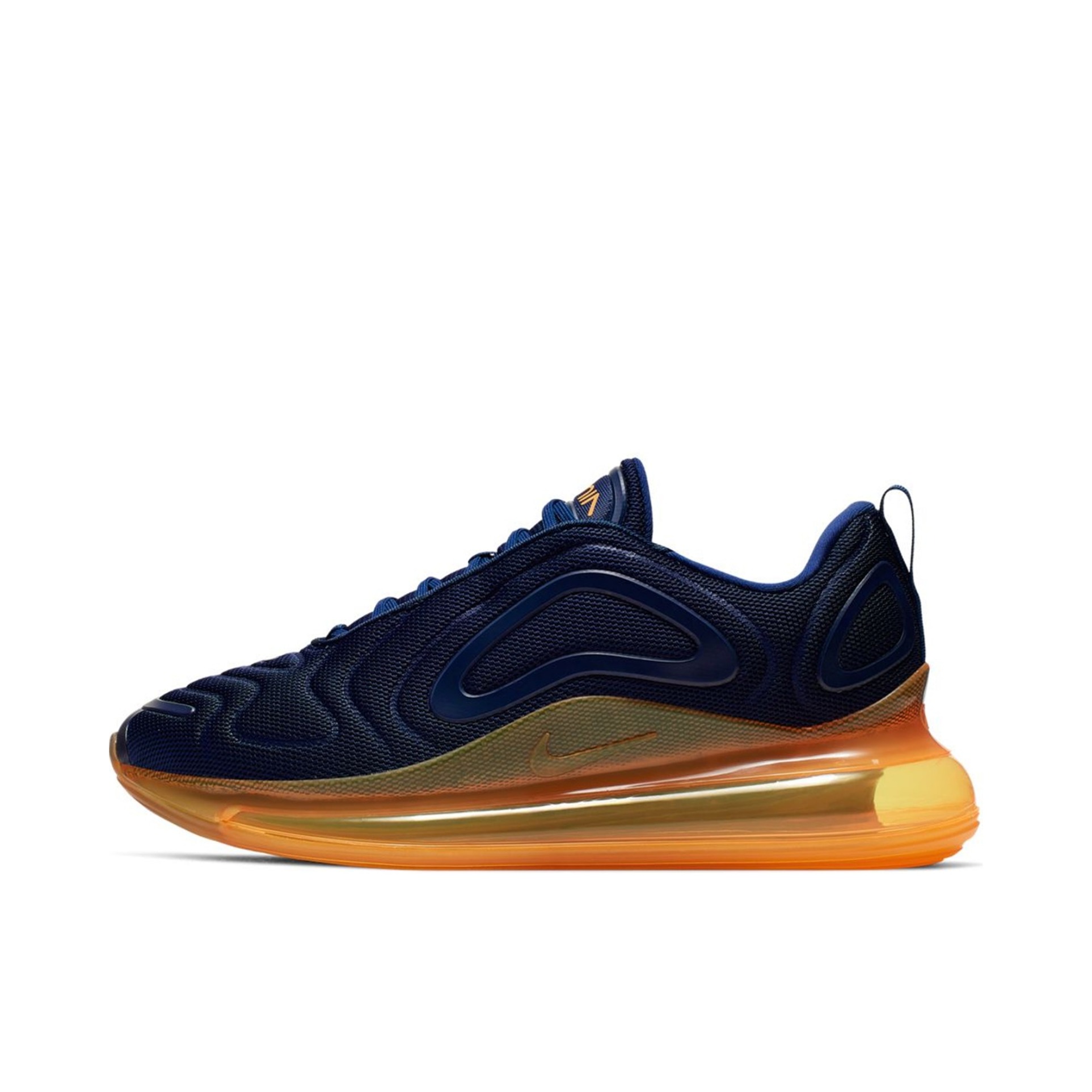 推荐商品：Nike Air Max 720 全掌气垫 缓震回弹 耐磨 舒适透气 轻便 复古 跑鞋 Midnight Navy/Laser Orange 海军蓝/镭射橙