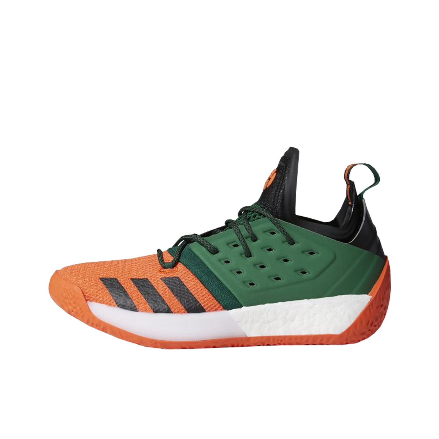 推荐商品：adidas Harden Vol.2 哈登2代 篮球鞋 防滑耐磨舒适透气实战平衡轻便 University of Miami 迈阿密大学