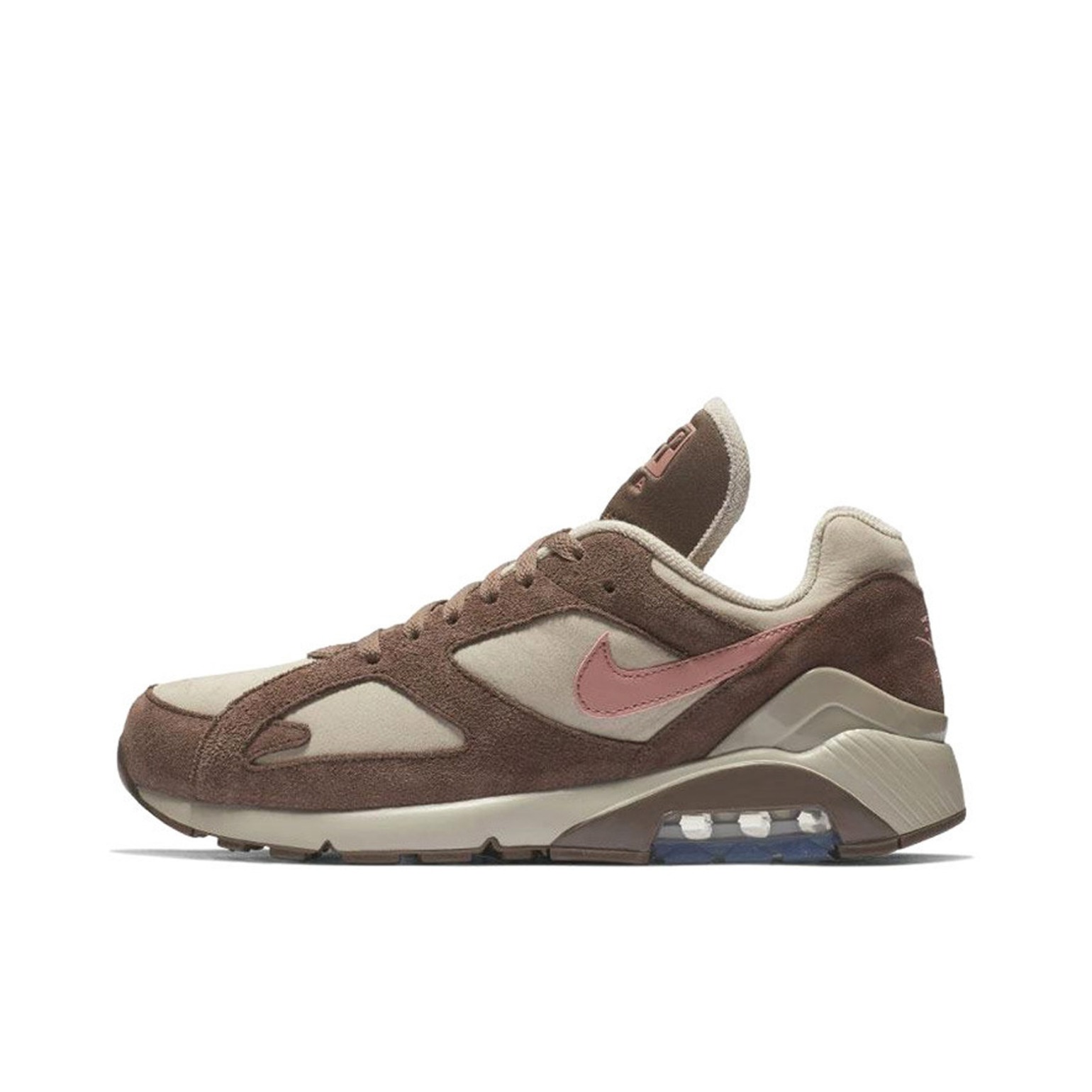 推荐商品：Nike Air Max Terra 180 跑鞋 潮流百搭减震轻便耐磨运动休闲舒适复古防滑合成革织物支撑抓地 String/Rust Pink/Baroque Brown 棕/灰白