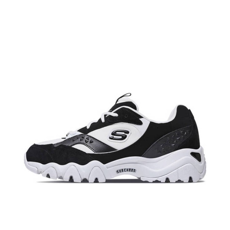 推荐商品：Skechers/斯凯奇  D'Lites 2.0  老爹鞋  减震透气防滑耐磨回弹复古运动舒适经典简约  Black/White
 黑色/白色