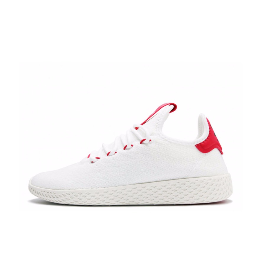 推荐商品：adidas Tennis Hu 运动休闲鞋 防滑耐磨网面透气舒适轻便 白红