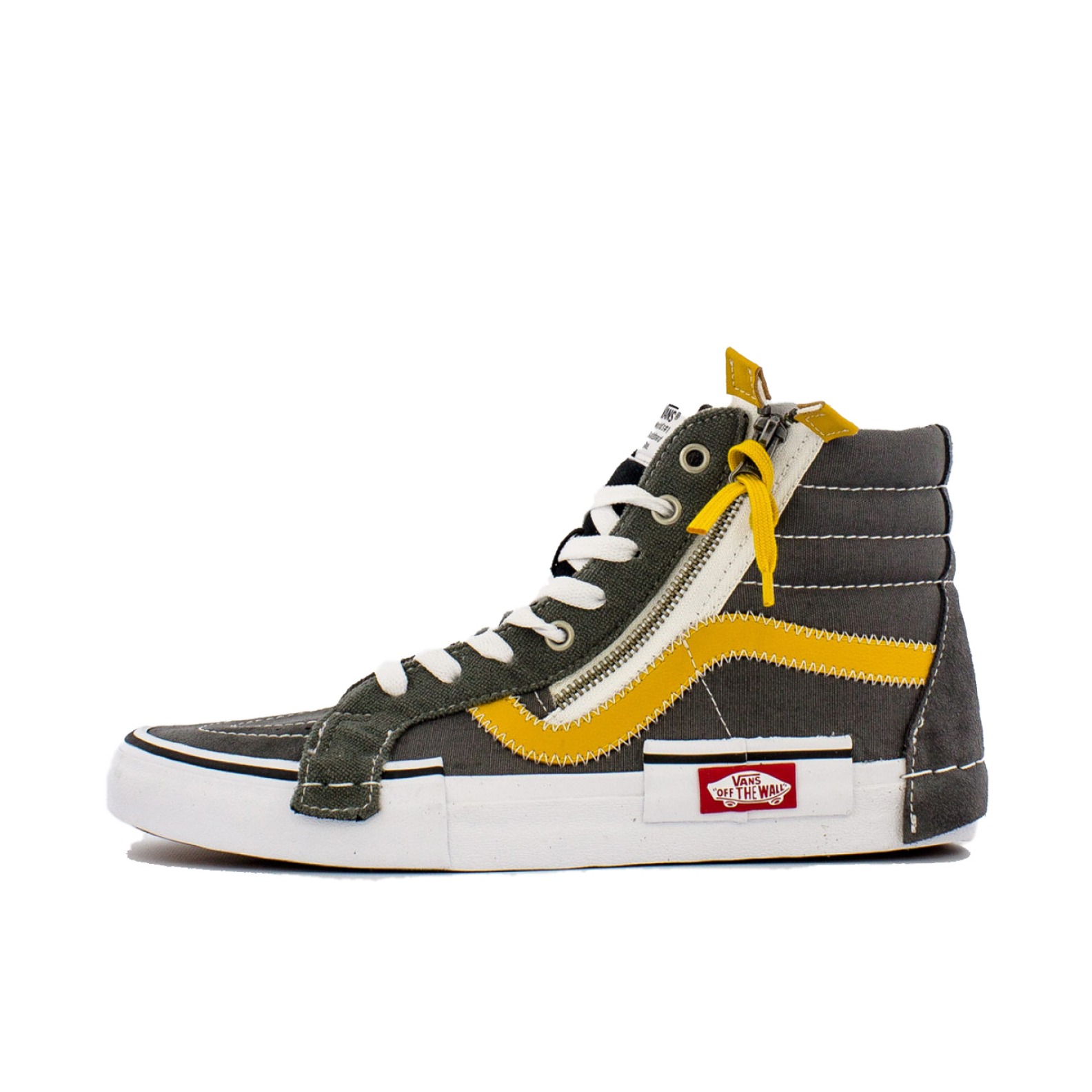 推荐商品：Vans/范斯 SK8-Hi 板鞋 潮流经典拼接复古街头厚底 Inside Out 灰黄解构