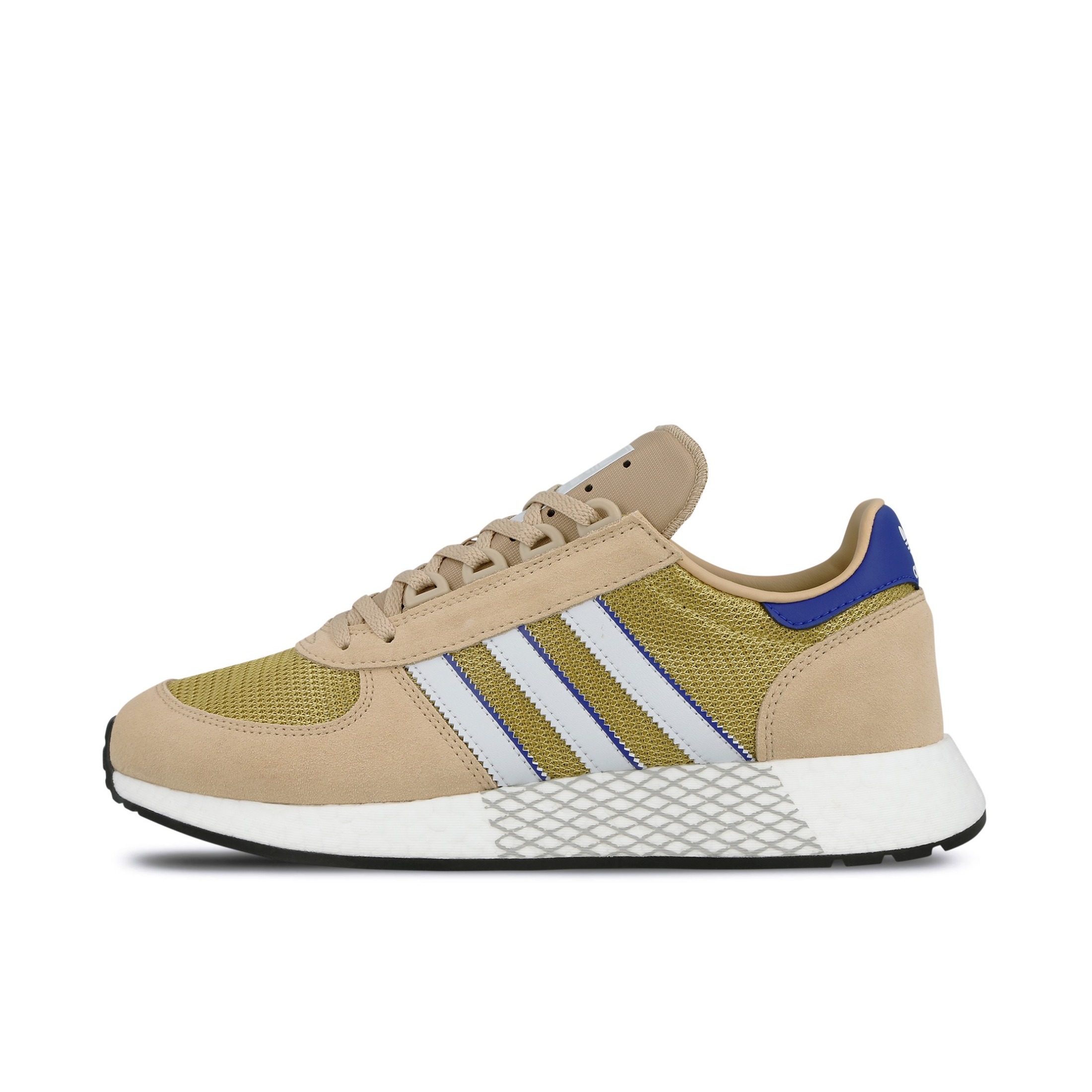 推荐商品：adidas Marathon Tech 跑鞋 缓震防滑耐磨网面透气舒适轻便运动 Pale Nude/Blue Tint/Collegiate Royal 卡其/绿色