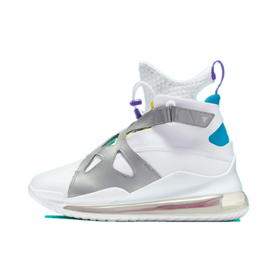 推荐商品：Jordan Air Latitude 720 运动休闲鞋 气垫缓震透气舒适轻便防滑耐磨机能厚底复古百搭简约潮流 White/DarkGray/DodgerBlue 白色