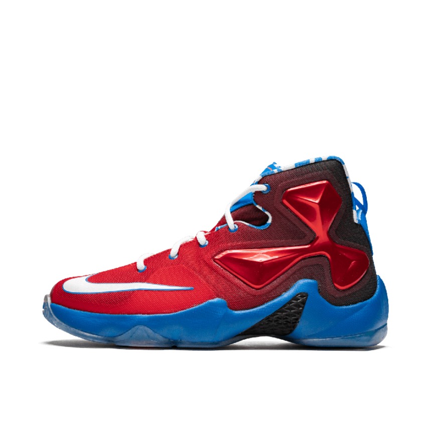 推荐商品：Nike Zoom LeBron 13 詹姆斯 稳定支撑 减震回弹 轻便透气 圆头 实战 运动 篮球鞋 Red/DodgerBlue/White 红蓝白