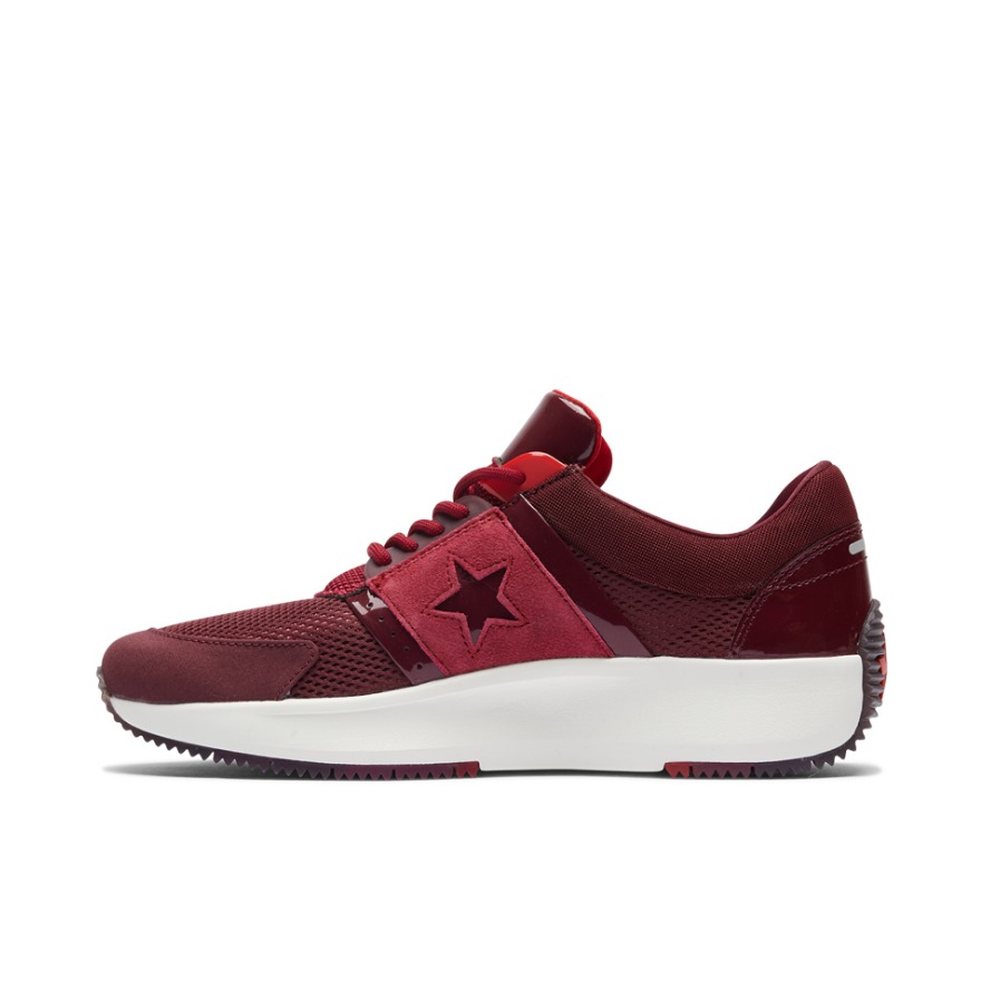 推荐商品：Converse/匡威 Run Star 防滑耐磨 减震轻便 舒适透气 织物 百搭 运动休闲鞋 Crimson/DarkRed 酒红