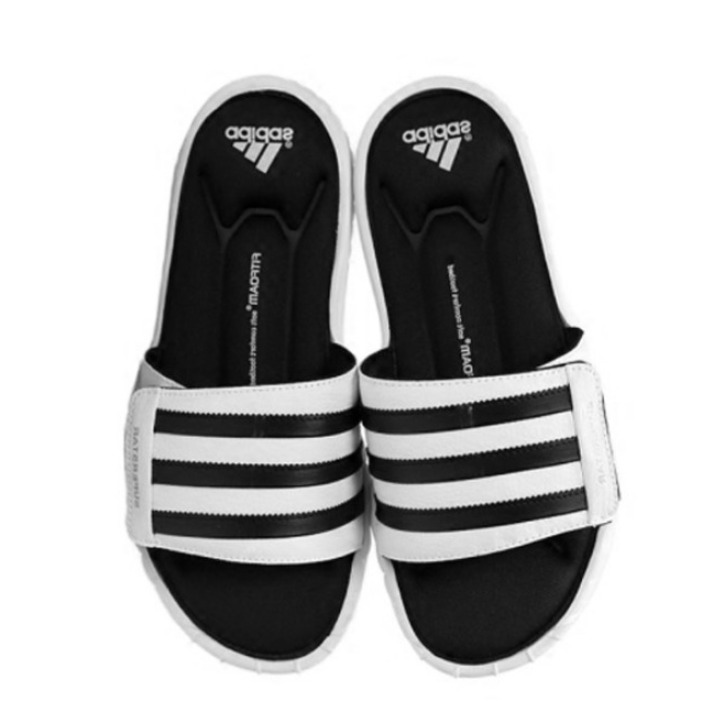 推荐商品：adidas Superstar 3G 舒适百搭 运动 橡胶底 一字 拖鞋 Black/White 黑白