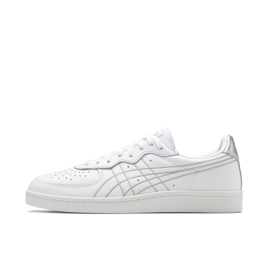 推荐商品：Onitsuka Tiger GSM 耐磨 时尚 百搭复古 舒适透气 防滑 板鞋 纯白/银细线