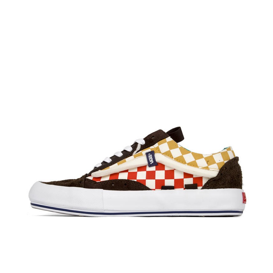 推荐商品：Vans/范斯 Old Skool 滑板鞋 板鞋 轻便防滑复古舒适经典 Black/Red/Goldenrod Vault/黑红黄解构