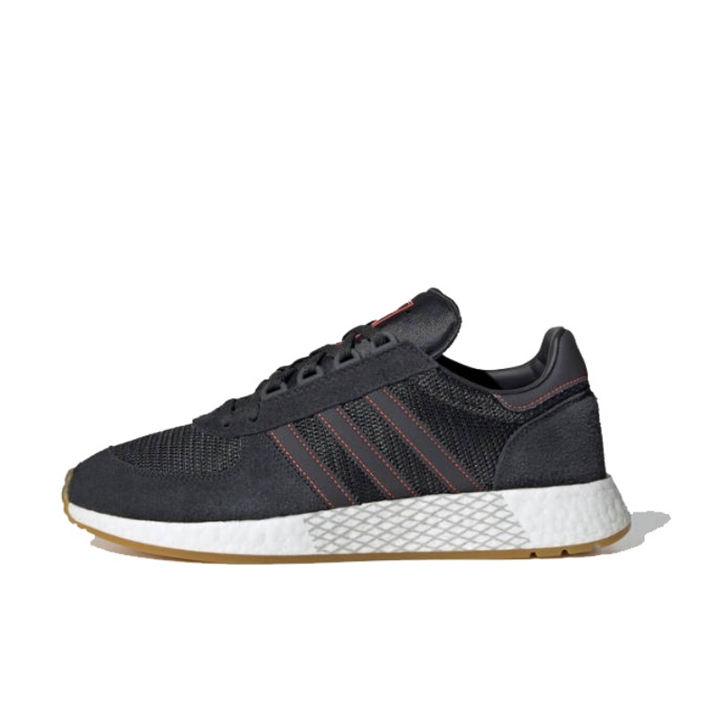 推荐商品：adidas Marathon Tech 跑鞋 缓震防滑耐磨网面透气舒适轻便运动 Black
 黑橙/生胶