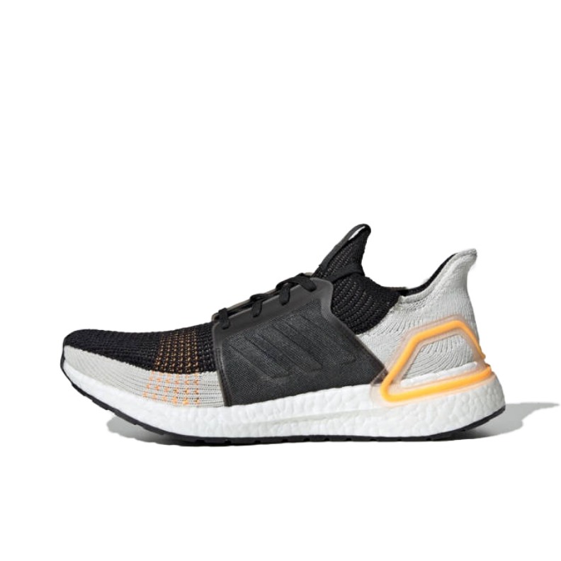 推荐商品：adidas UltraBoost 19 跑鞋 防滑耐磨轻便休闲透气减震织物支撑运动抗扭转 黑白黄