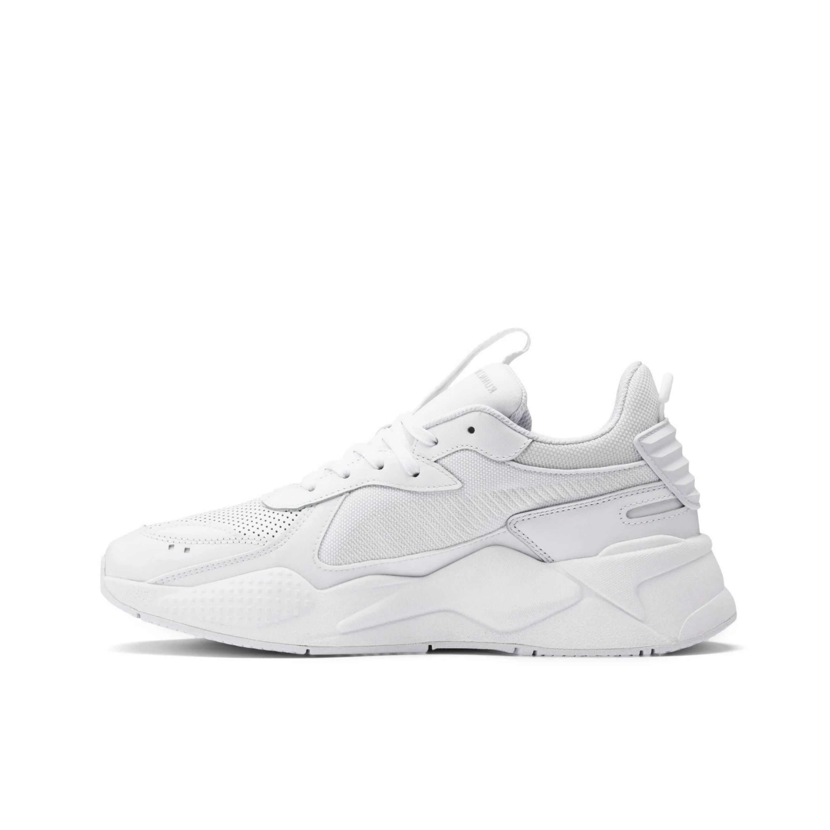 推荐商品：Puma/彪马 RS-X Mix 复古缓震 防滑耐磨 舒适透气 抗磨损 织物 人造革 增高鞋 老爹鞋 White 纯白
