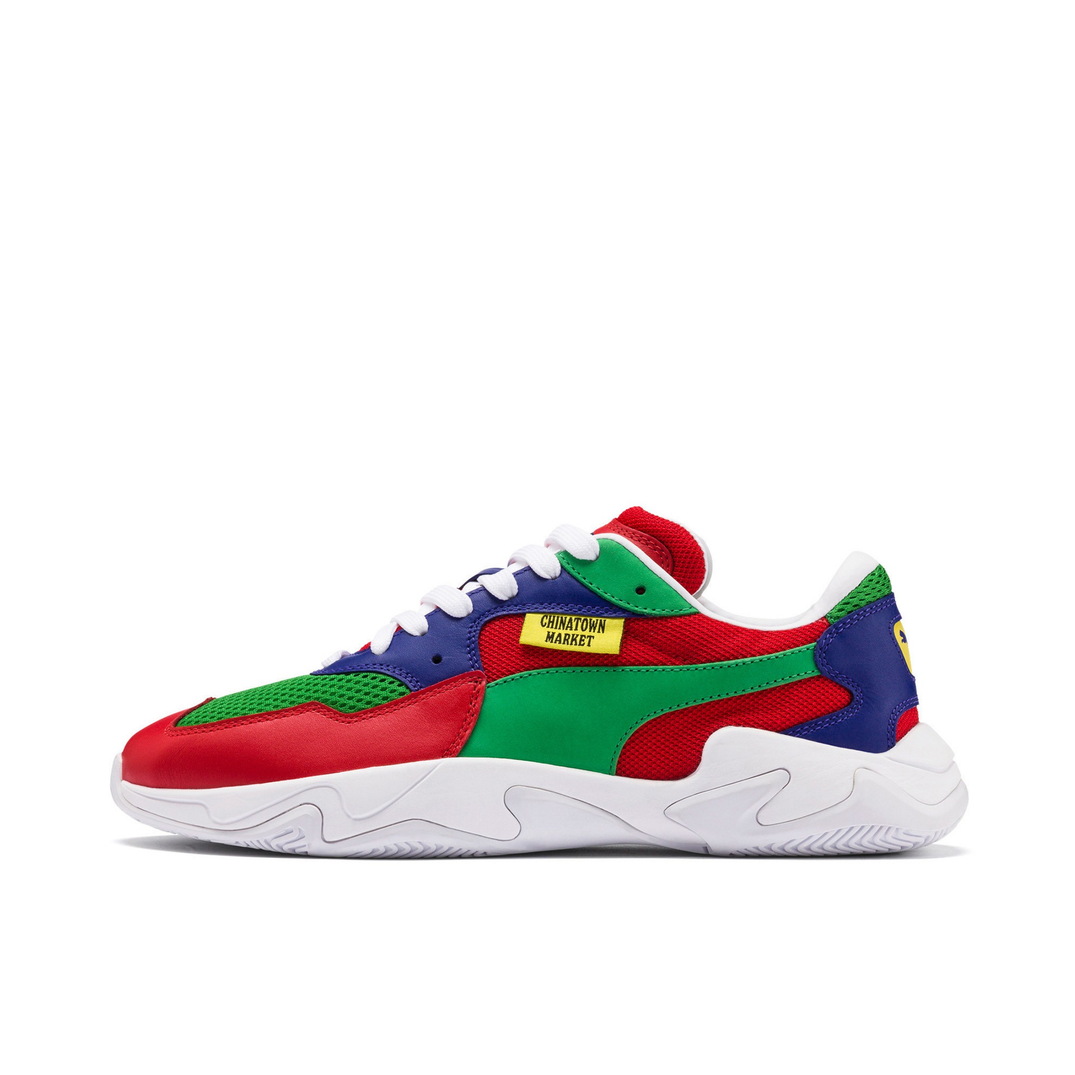 推荐商品：Puma/彪马 Storm 运动休闲鞋 复古百搭厚底增高防滑耐磨透气防水织物 Red/Green CHINATOWN MARKET联名/红绿